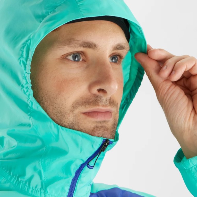 Turquoise / Blue Salomon Bonatti Cross Men's Windbreaker | PH 72104O